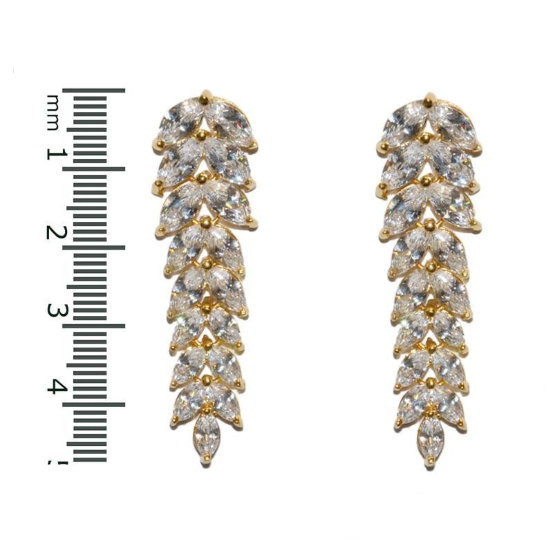 Janipa Marquise Linear Gold Earrings | 7ct