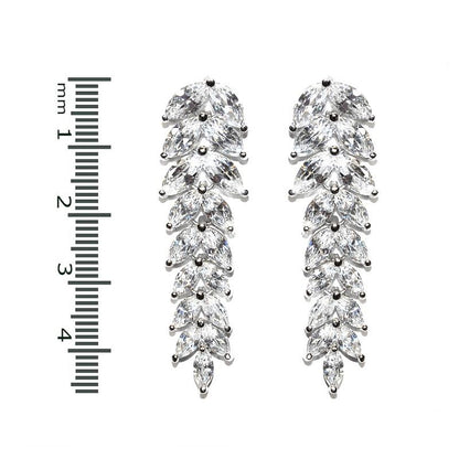 Janipa Marquise Linear Silver Earrings | 7ct