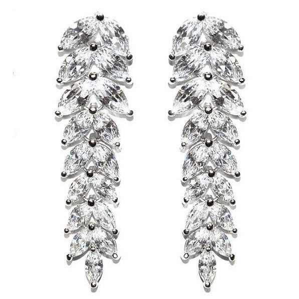 Janipa Marquise Linear Silver Earrings | 7ct