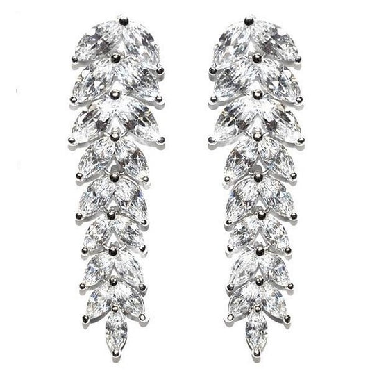 Janipa Marquise Linear Silver Earrings | 7ct