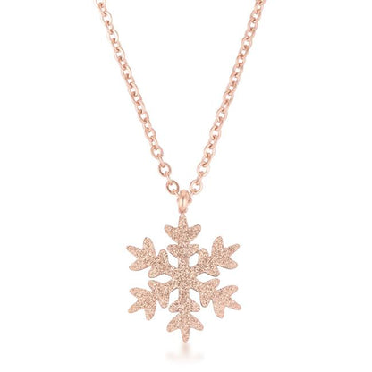 Noelle Snowflake Rose Gold Necklace