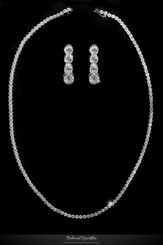 Jenny Classic Round CZ Tennis Necklace Set | 20ct