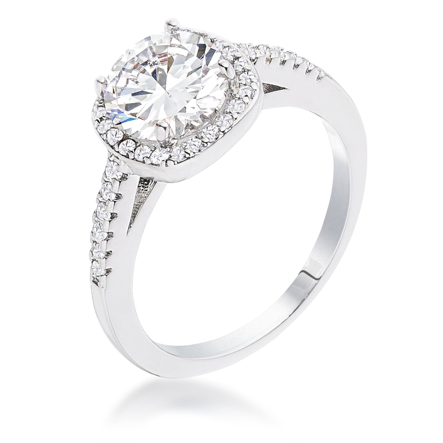 Jerrica Round CZ Halo Engagement Ring | 1.7ct