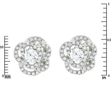 Jodase CZ Flower Stud Earrings