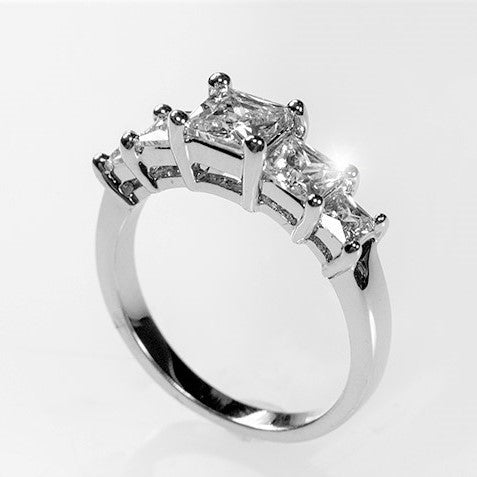 Johanna 5-Stone Princess CZ Anniversary Ring | 2ct – Beloved Sparkles |  Beloved Glamorous LLC