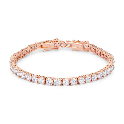 Juliette Round CZ Rose Gold Tennis Bracelet - 7.25in & 8in | 10ct