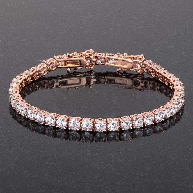 Juliette Round CZ Rose Gold Tennis Bracelet - 7.25in & 8in | 10ct