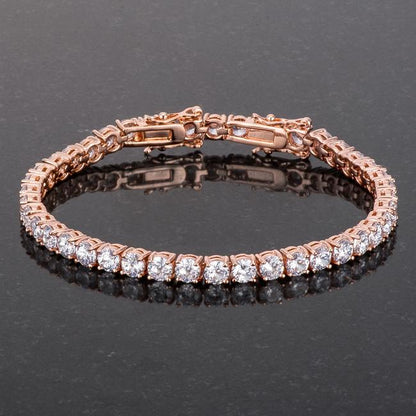 Juliette Round CZ Rose Gold Tennis Bracelet - 7.25in & 8in | 10ct