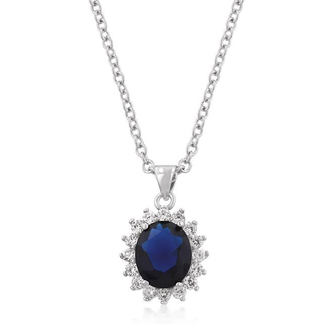 Kate Oval Sapphire Halo Pendant | 6.5ct