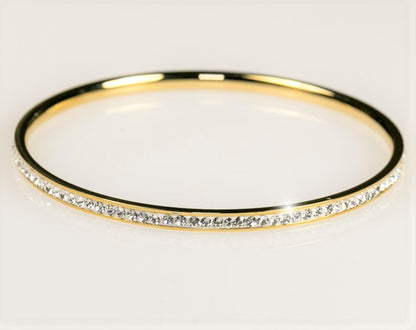 Katlynn 18k Gold CZ Bangle Bracelet