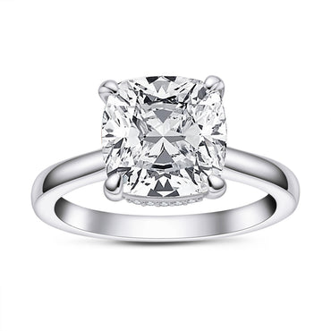 Kahun 10mm Cushion Solitaire CZ Engagement Ring | 5.6ct | 925 Sterling Silver