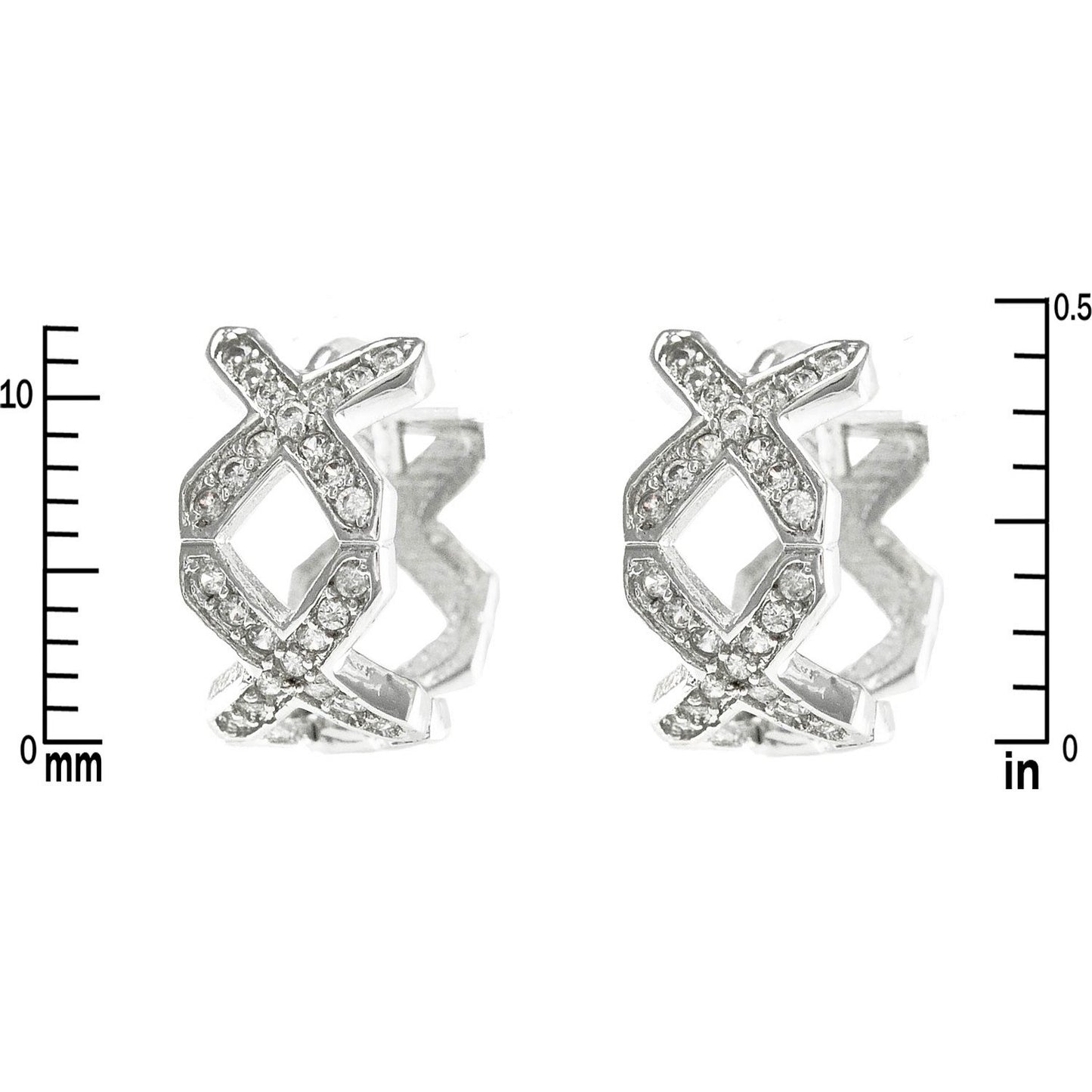 Kavinli Twist CZ Huggie Earrings