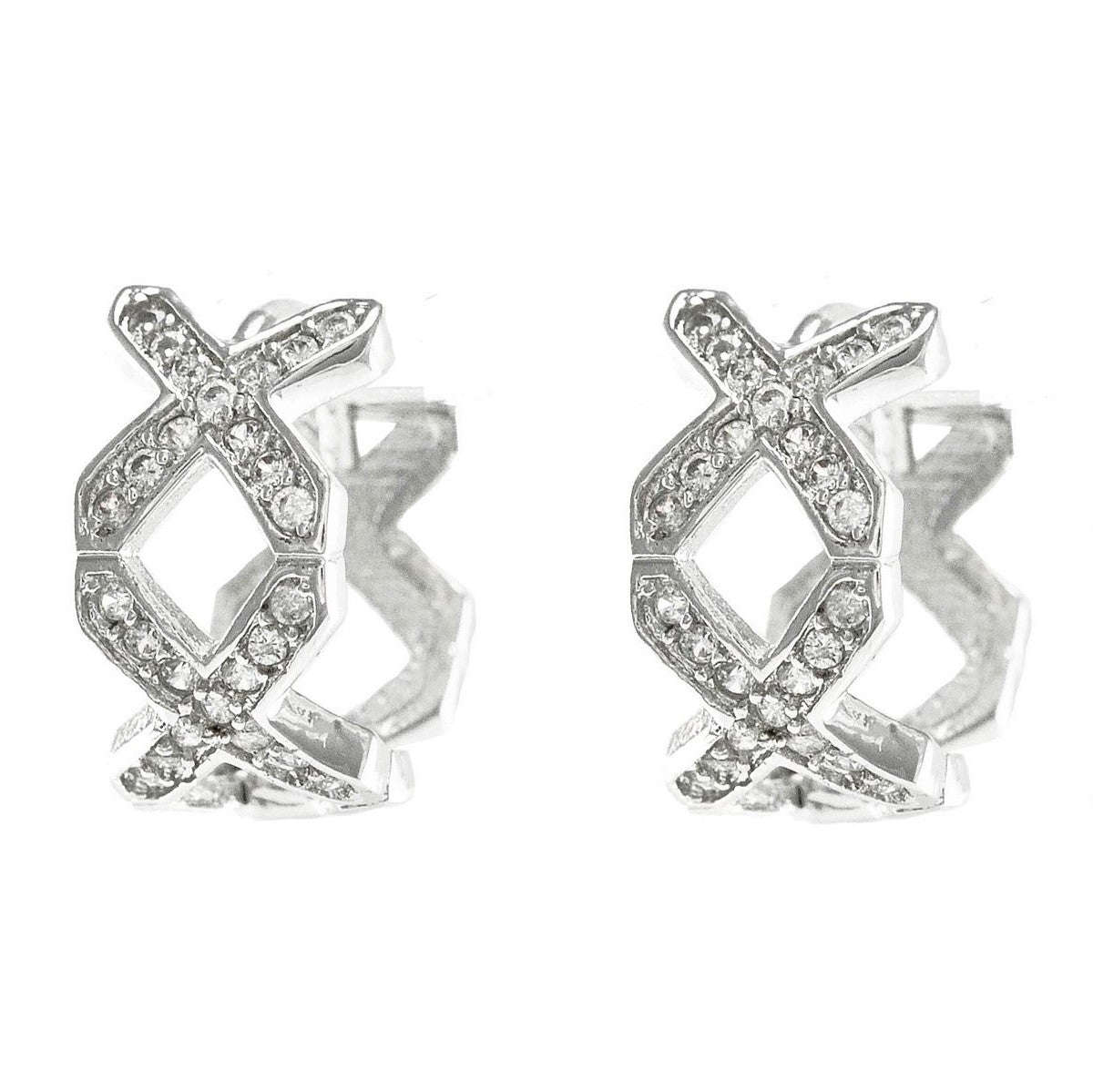 Kavinli Twist CZ Huggie Earrings