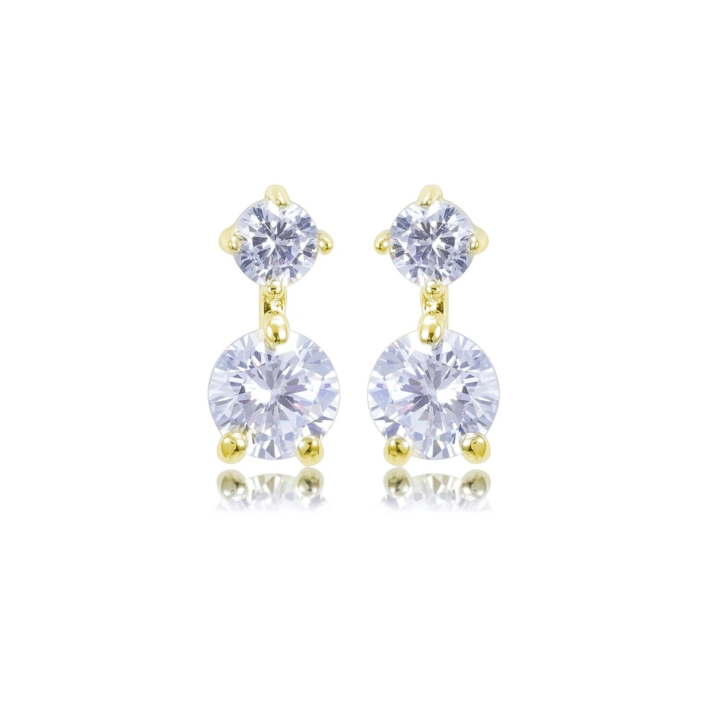 Kay 6mm Round CZ Drop Gold Stud Earrings