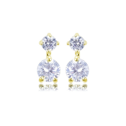 Kay 6mm Round CZ Drop Gold Stud Earrings