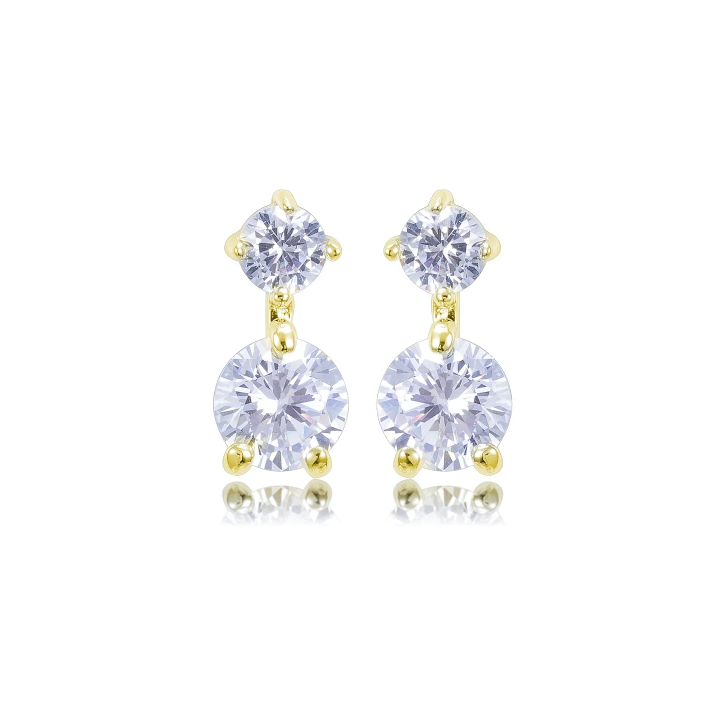 Kay 6mm Round CZ Drop Stud Earrings