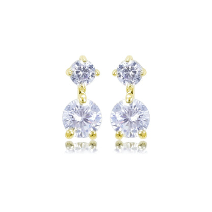 Kay 6mm Round CZ Drop Stud Earrings