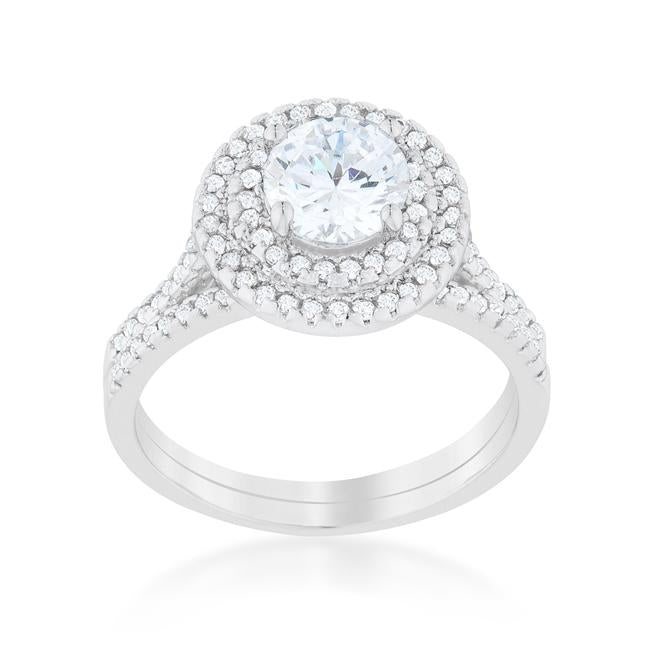 Kleta 1ct Round Halo Engagement Ring Set | 2.3ct