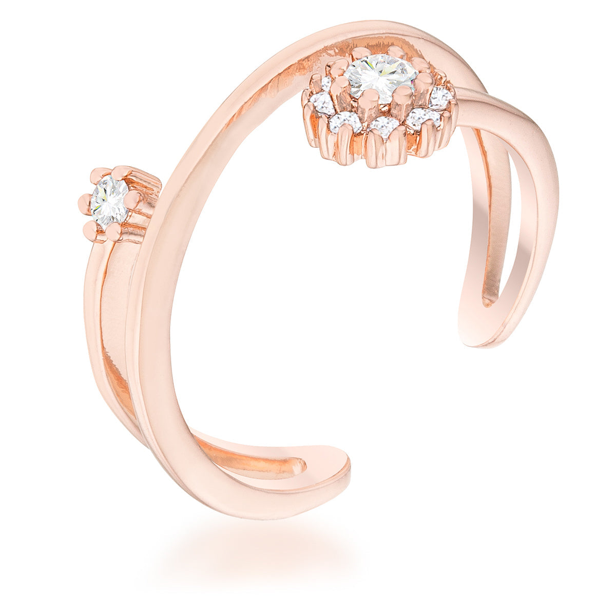 Artiste Clear Crystal Rose Gold Tone Scarf Ring