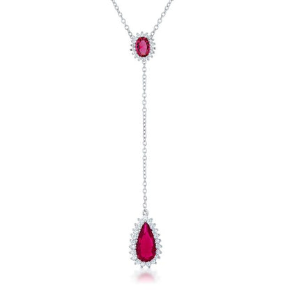 Lara Ruby Lariat Necklace