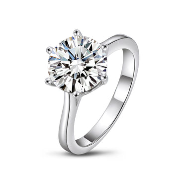 Lauren 10mm Round Solitaire Engagement Ring | 4ct | 925 Sterling Silver