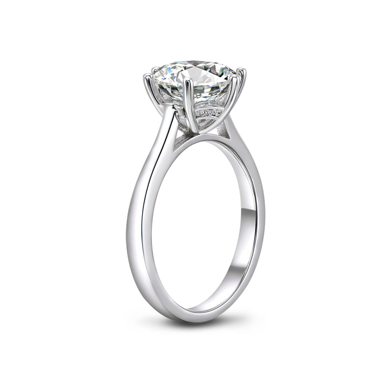 Lauren 10mm Round Solitaire Engagement Ring | 4ct | Sterling Silver