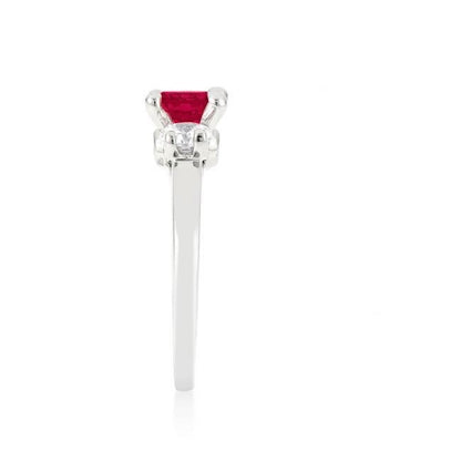 Leana Dark Pink Three Stone CZ Ring | 1.8ct