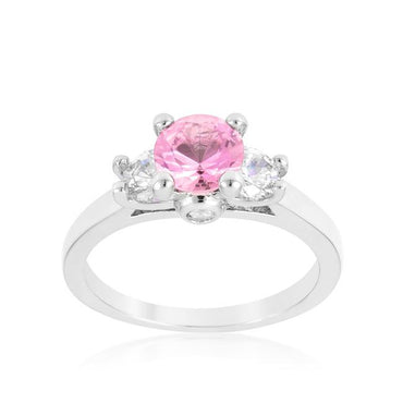 Leana Pink Three Stone CZ Ring | 1.8ct