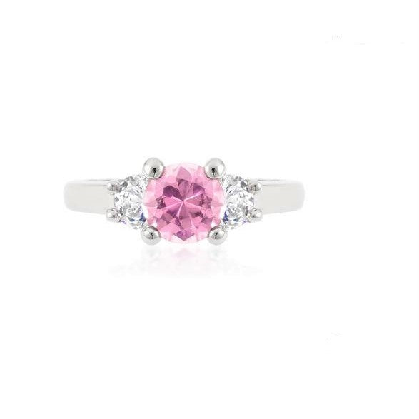 Leana Pink Three Stone CZ Ring | 1.8ct