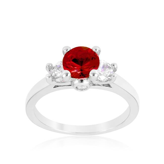 Leana Ruby Three Stone CZ Ring | 1.8ct