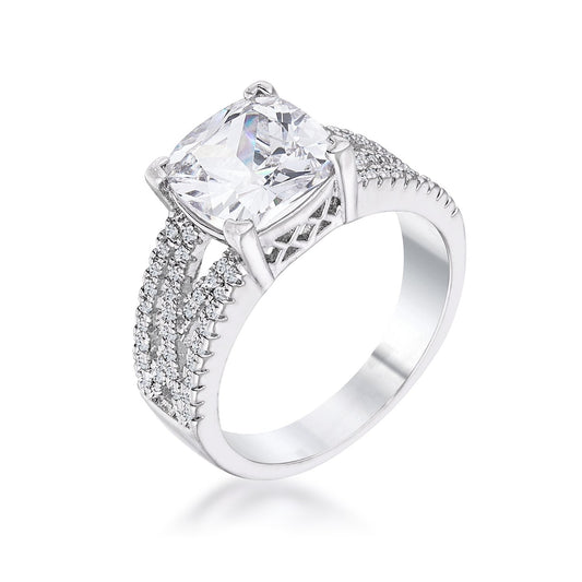 Leeza Elegant Criss-Cross 3ct CZ Engagement Ring | 3.8ct