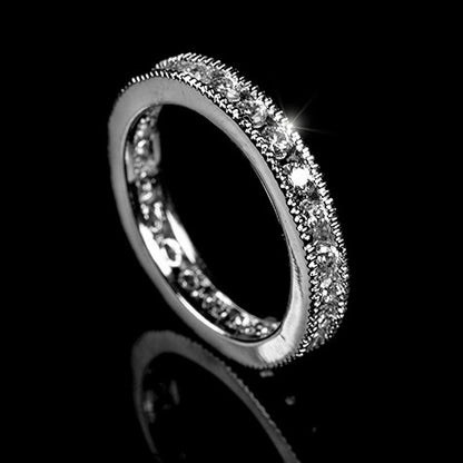 Lia Milgrain Eternity Stackable Ring | 1ct