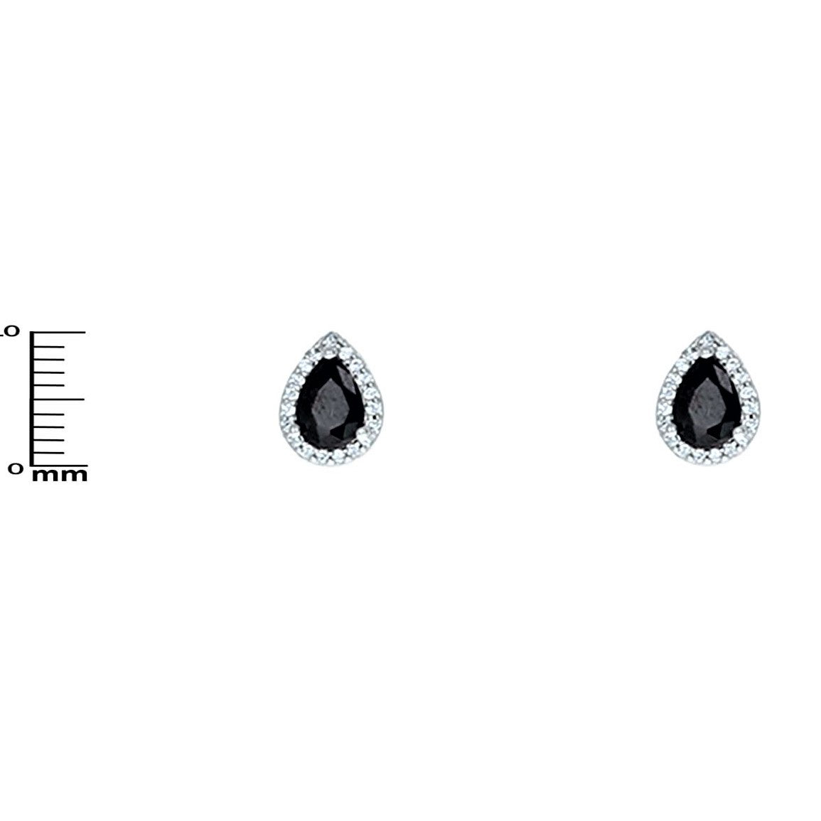 Lina Black Pear Halo CZ Earrings | 1.5ct