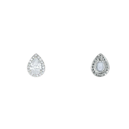 Lina Clear Pear Halo CZ Earrings | 1.5ct