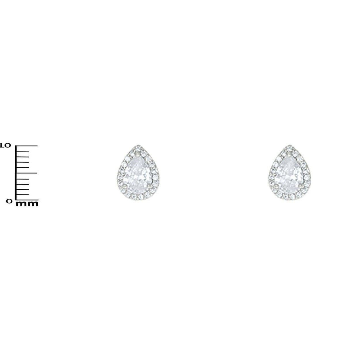 Lina Clear Pear Halo CZ Earrings | 1.5ct