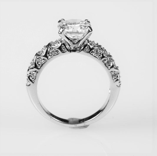 Lindy 1.8ct Round CZ Engagement and Wedding Ring Set | 2.8ct