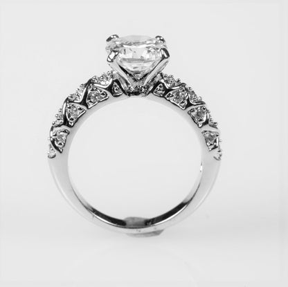 Lindy 1.8ct Round CZ Engagement and Wedding Ring Set | 2.8ct