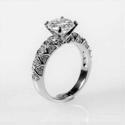 Lindy 1.8ct Round CZ Engagement and Wedding Ring Set | 2.8ct