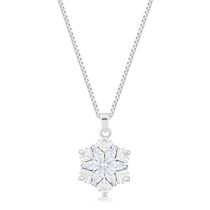 Liv Brilliant CZ Snowflake Silver Pendant | 2ct