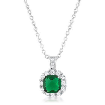 Liz Emerald Green Cushion CZ Pendant | 4ct