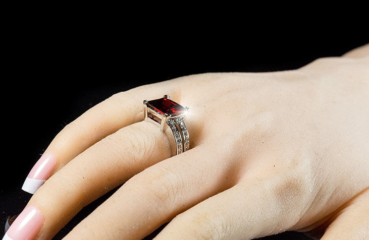 Lola Ruby Princess Cut Solitaire Cocktail Ring | 8.5ct