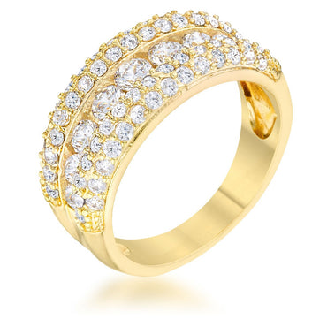 Luna CZ Gold Classic Band Ring | 1.1ct | 14k Gold