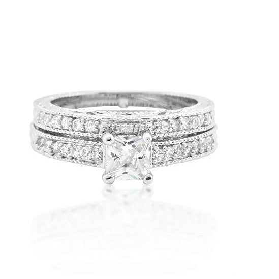 Lupe .5ct Princess Filigree Bridal Ring Set | 2ct