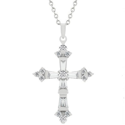 Magan CZ Silver Cross Pendant