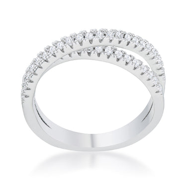 Mara CZ Silver Intertwined Band Ring  | 0.4ct