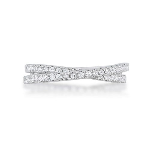 Mara CZ Silver Intertwined Band Ring  | 0.4ct