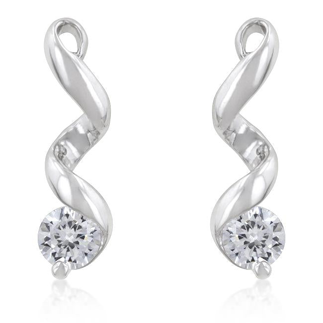 Maria Twist Solitaire CZ Earrings