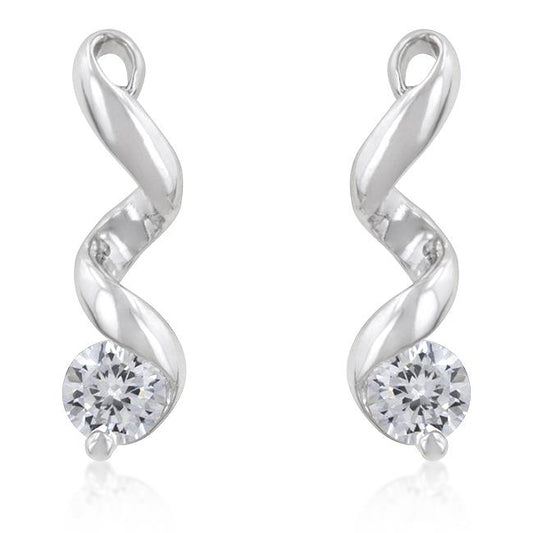 Maria Twist Solitaire CZ Earrings