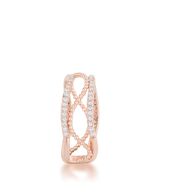 Marina Rose Gold Abstract Cuff Ring | 0.5ct