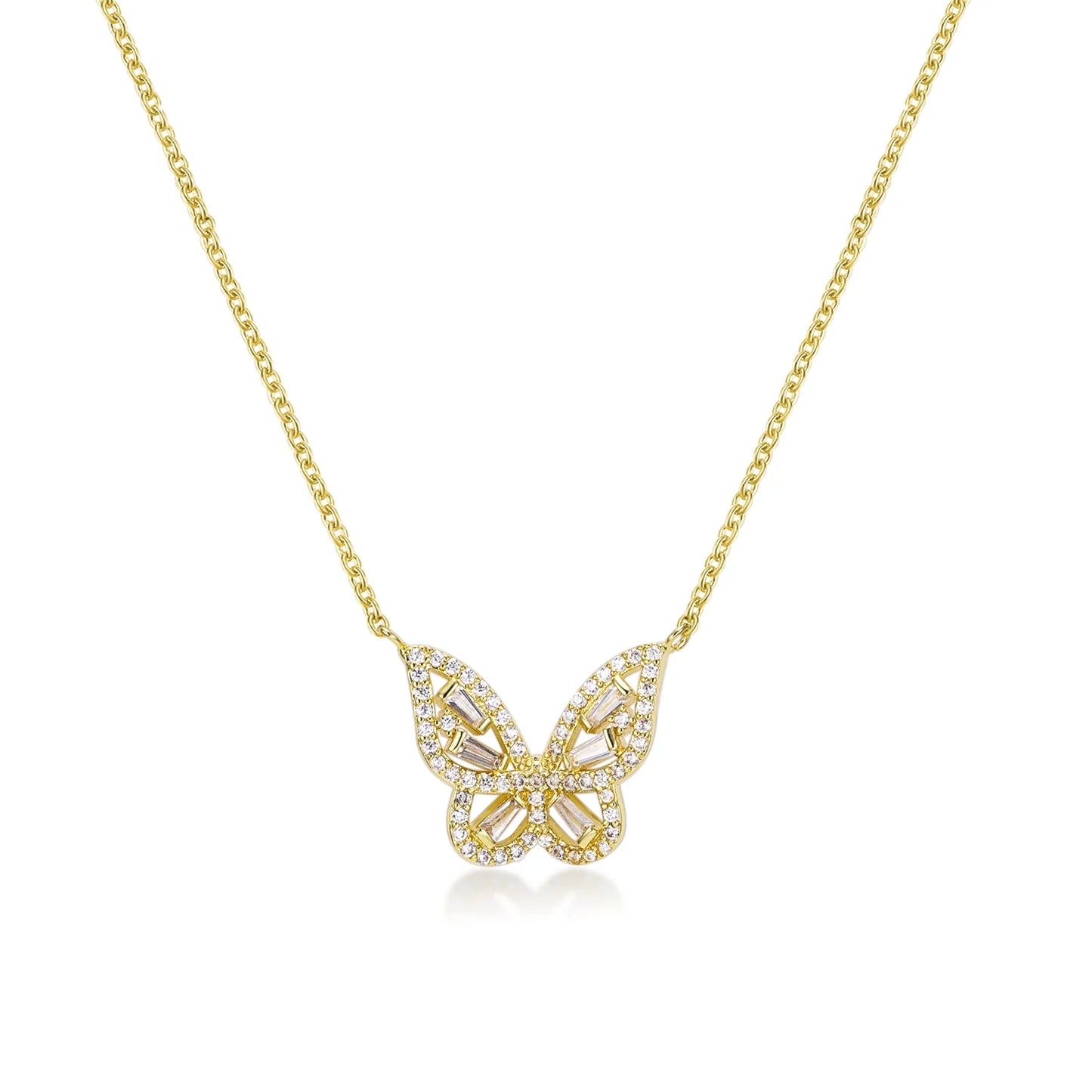 Mariposa Butterfly Silver Pendant Necklace